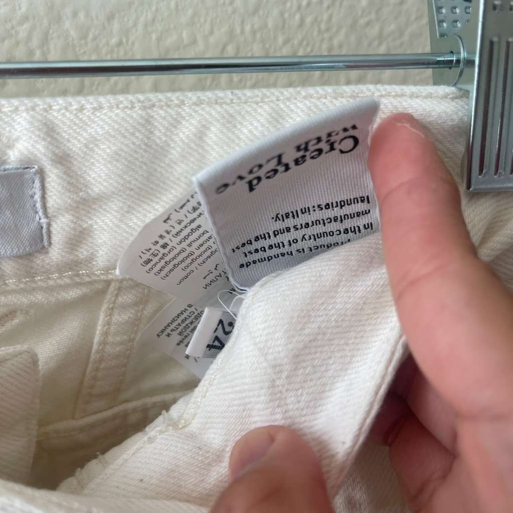Closed Pedal Pusher High Rise Tapered‎ Jeans Off-White Organic Cotton Size 24 - Picture 4 of 6